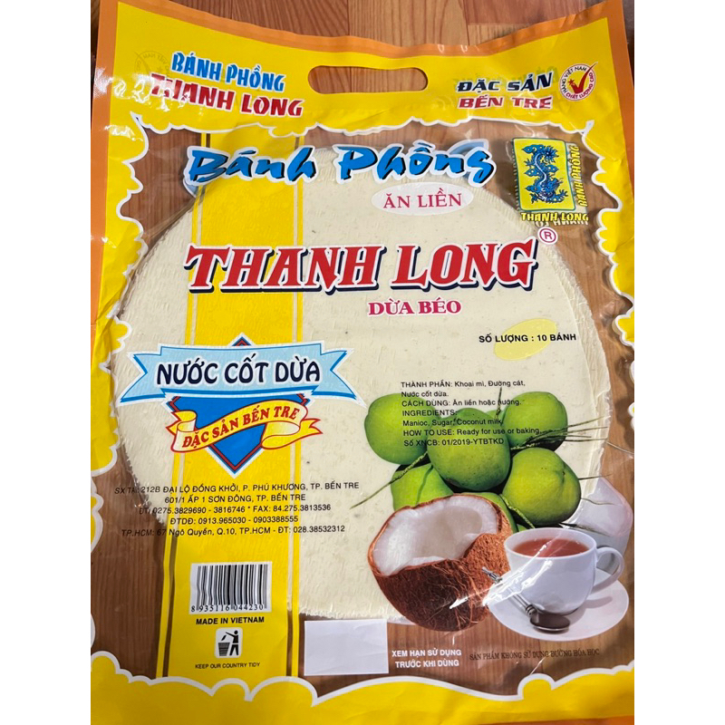 Bánh tráng phồng sữa Thanh Long