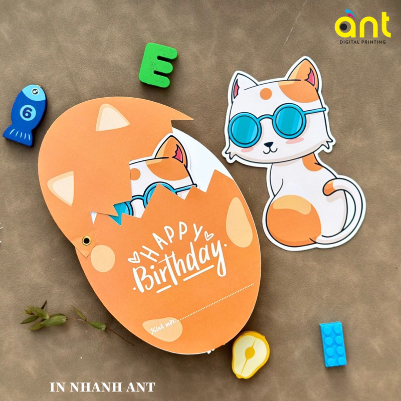 Combo 20 cái - Thiệp Thôi Nôi - Sinh Nhật- Đầy Tháng Bé hình quả trứng độc đáo