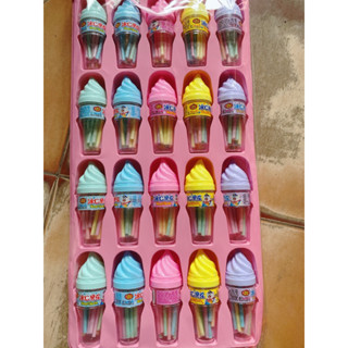 vỉ 20 lọ tăm lạnh hình kem ốc quế có dây treo