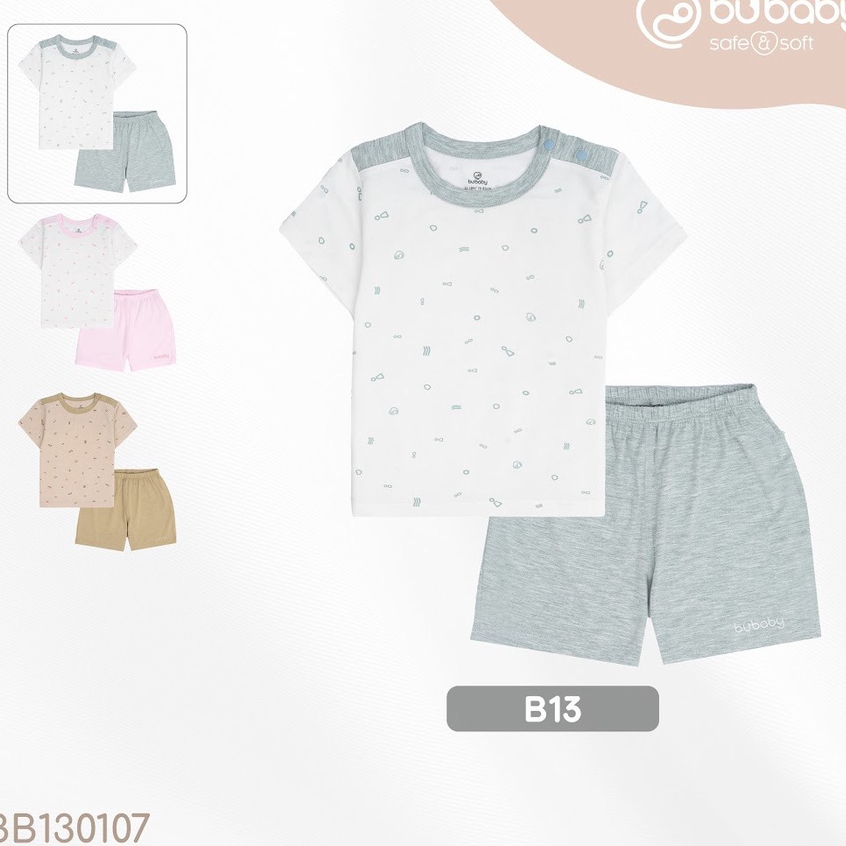 Bộ cộc tay cài vai Bu, Bubaby sợi tre 6m - 4Y