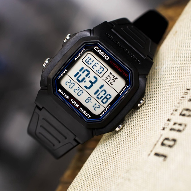 Đồng hồ Casio nam điện tử W-800H-1AVDF dây cao su chính hãng