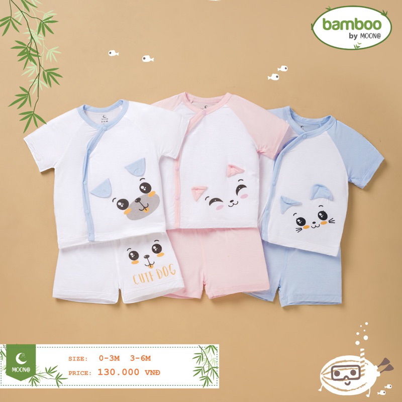 [ Moon ] Bộ cài chéo 0-6m bamboo