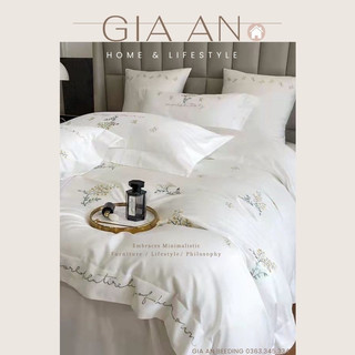 Bộ Chăn Ga Beutiful Good Nàng Thơ Lụa 100s mềm mịn thêu hoa nhỏ xinh nhẹ nhàng
