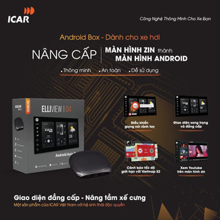 Bộ Android Box Elliview D4 Dành Cho Ô tô tặng Vietmap Live Pro