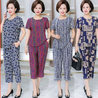Bộ Mặc Nhà Trung Niên Cho Mẹ Cho Bà. Bộ Đồ Thun Lạnh Trung Tuổi Mềm Mát.