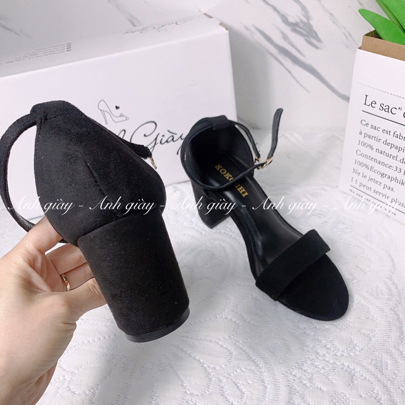 SD32- Sandal da lộn quai ngang bít gót 7p chất đẹp hàng Việt Nam dáng basic dễ phối đồ, form chuẩn(ảnh thật, kèm video)