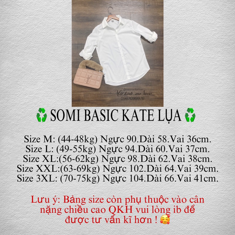 SƠMI tay dài KATE LỤA _HÀNG ĐẸP MỊN MÁT 45-80kg