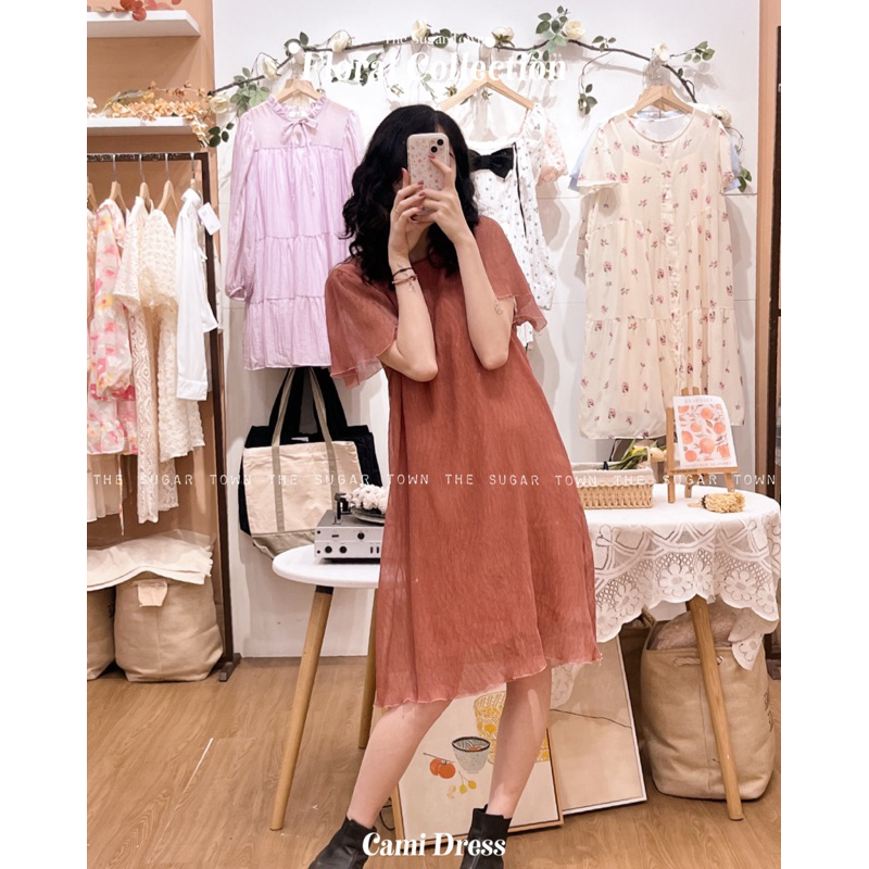 Cami Dress váy suông vải nhún xinh xắn SugarTown