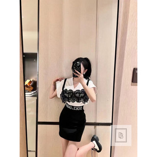 Áo phông dolke tay rơi phối ren