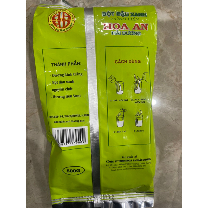 Bột đậu xanh , đậu đen Hoà An 500g