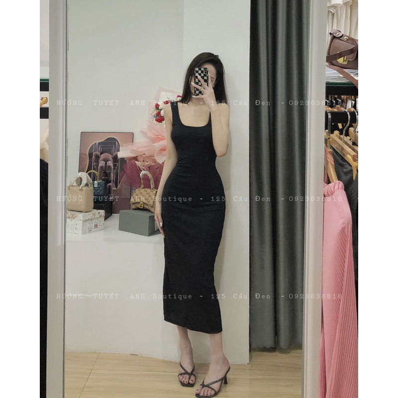 Đầm 2 dây hở lưng