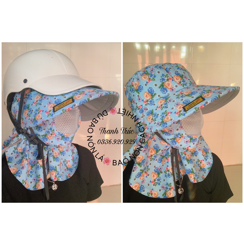 🔥NÓN CHỐNG NẮNG🌞Che mát Full Mặt/Cổ/Vai Có dây rút+ lưới thông hơi