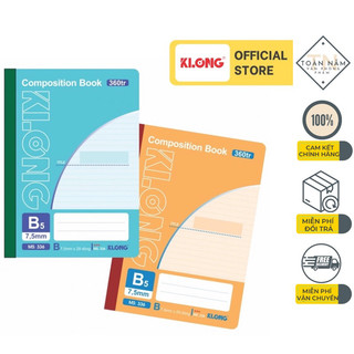 Sổ kẻ ngang may dán gáy b5 klong 320/360/420/500 trang