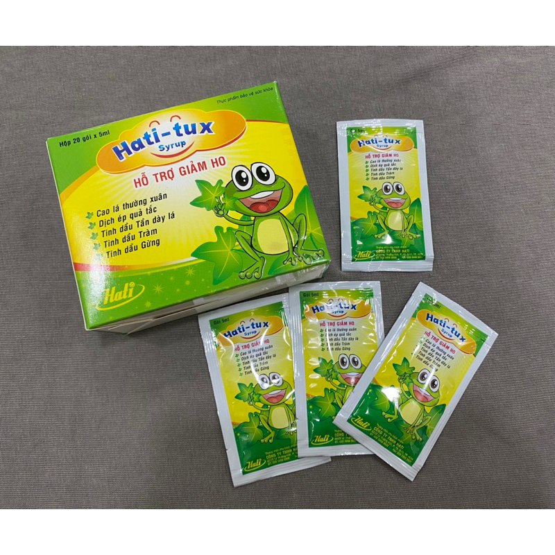 Siro con Ếch Xanh Hatitux Hati Tux Hỗ trợ Giảm Cho Bé Chiết XUẤT LÁ THƯỜNG XUÂN