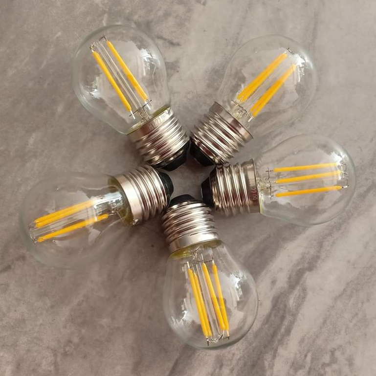 Bóng Đèn LED Edison G45-4W  Đui Xoáy E27 Thông Dụng,Ánh Sáng vàng,Sử dụng lắp đặt thay thế cho bóng đèn tường,đèn chùm
