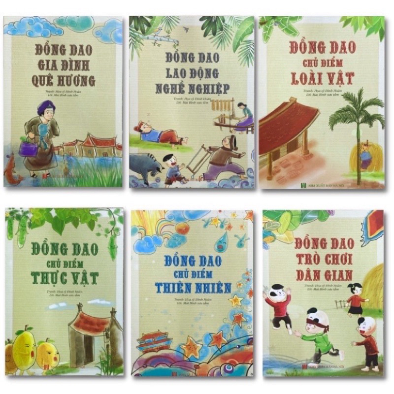 Sách - Bộ Đồng Dao Thiếu Nhi 6 Cuốn Dành Cho Trẻ Mầm Non KN Book