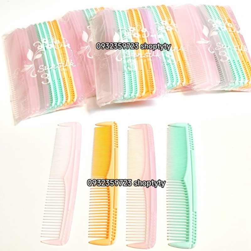 1 Bịch 10 Cây Lược Chải Đầu Cán Dài 19cm