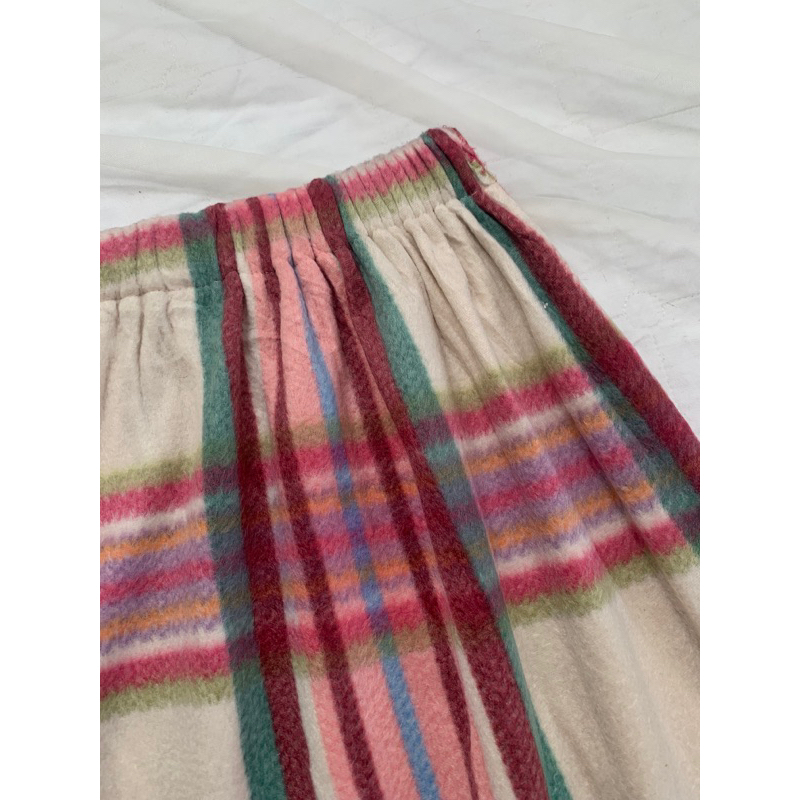 Chân váy xoè V1242 caro cạp chun chất vải nỉ dày 1 lớp 2hand Nhật si ảnh thật