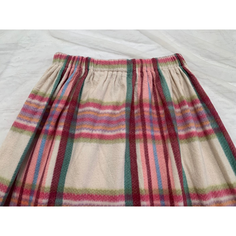 Chân váy xoè V1242 caro cạp chun chất vải nỉ dày 1 lớp 2hand Nhật si ảnh thật