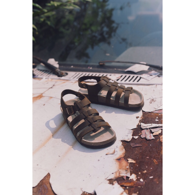 Giày Quân đế trấu da bò