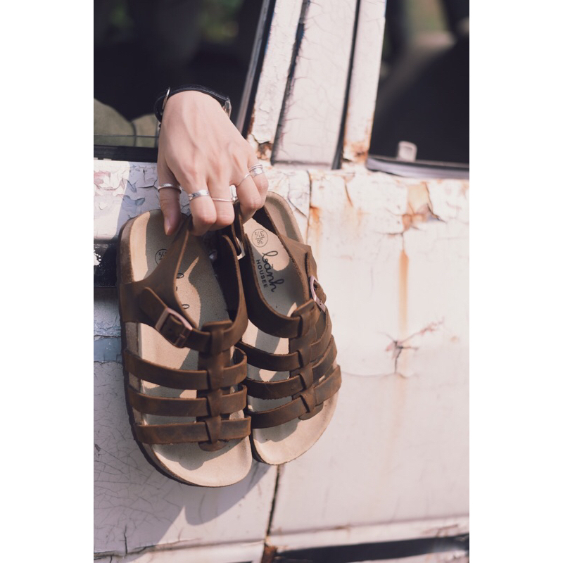 Giày Quân đế trấu da bò