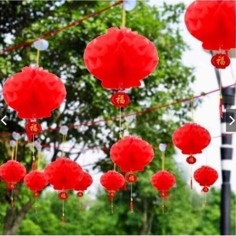 Đèn lồng đỏ nilon chữ phúc treo trang trí lễ tết - đèn lồng nilon đỏ