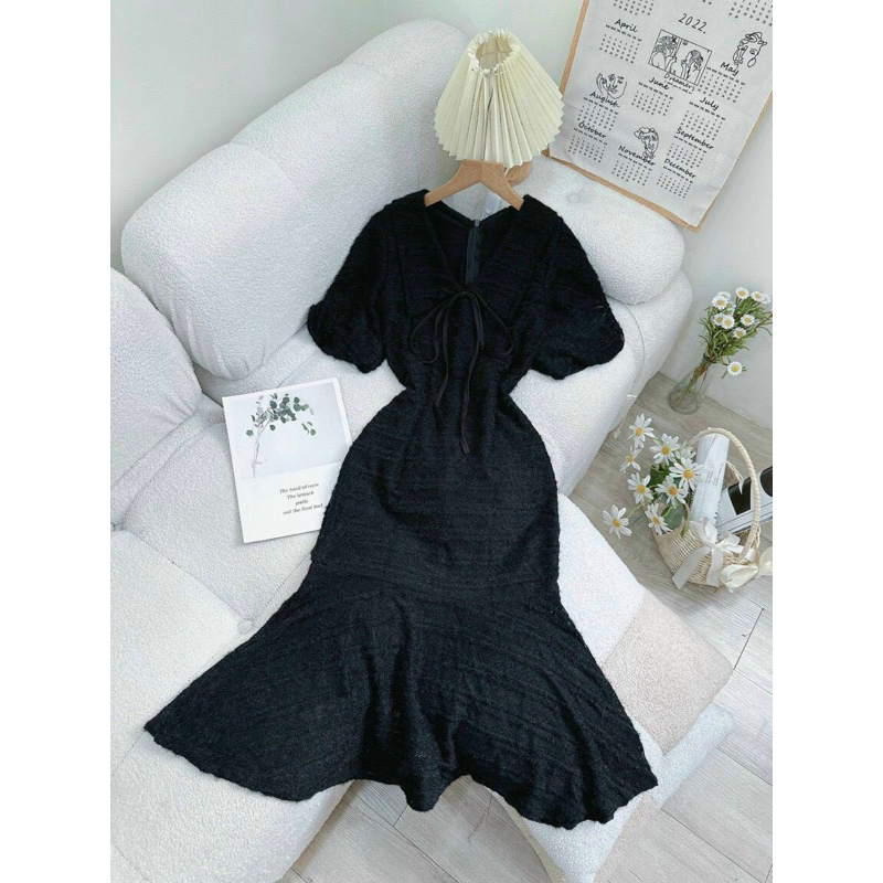ĐẦM REN ĐUÔI CÁ TAY BỒNG