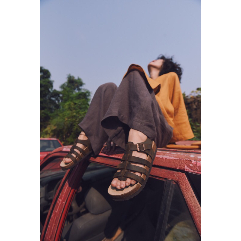 Giày Quân đế trấu da bò