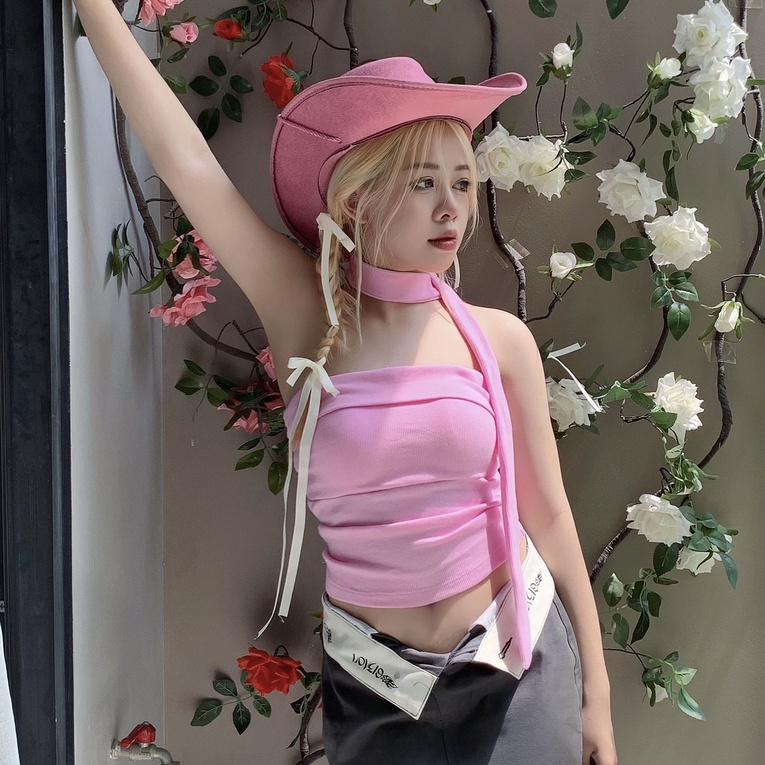 Áo ống (có mút ngực), áo cúp ngực Tiệm 19 chất thun bo gân co giãn Crop On Top | BigBuy360 - bigbuy360.vn