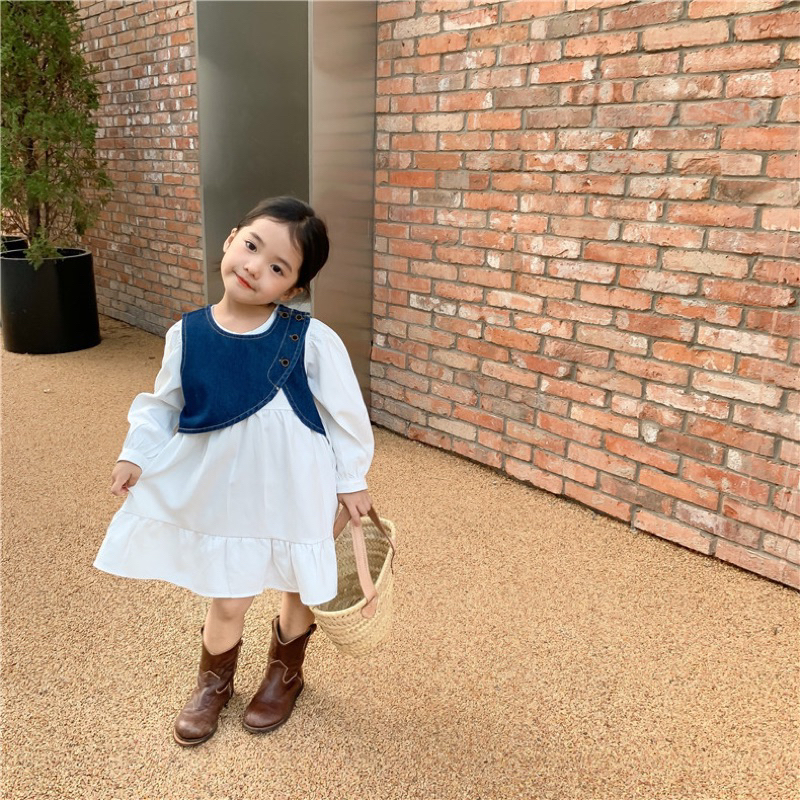 ĐẦM TRẮNG PHỐI GILE JEAN LỬNG CHO BÉ GÁI