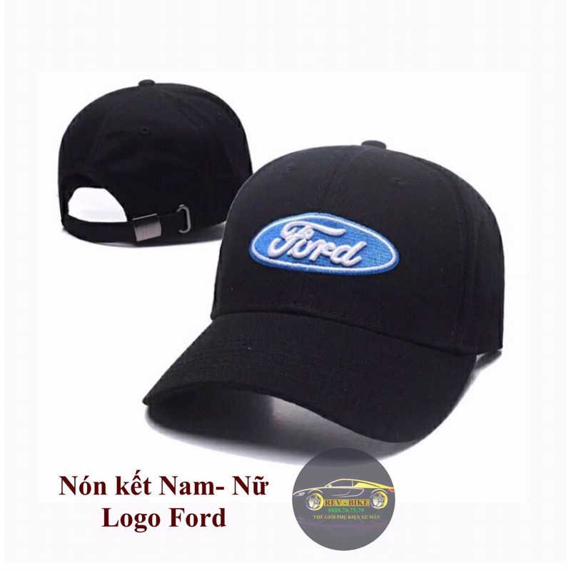 Nón kết logo ô tô Ford- màu đen,logo xanh(mua 3 kèm quà tặng)
