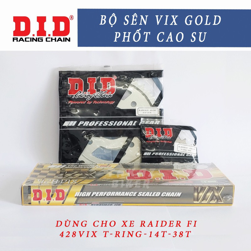 Nhông sên dĩa Raider FI Satria FI sên có phốt cao su hàng nhập khẩu
