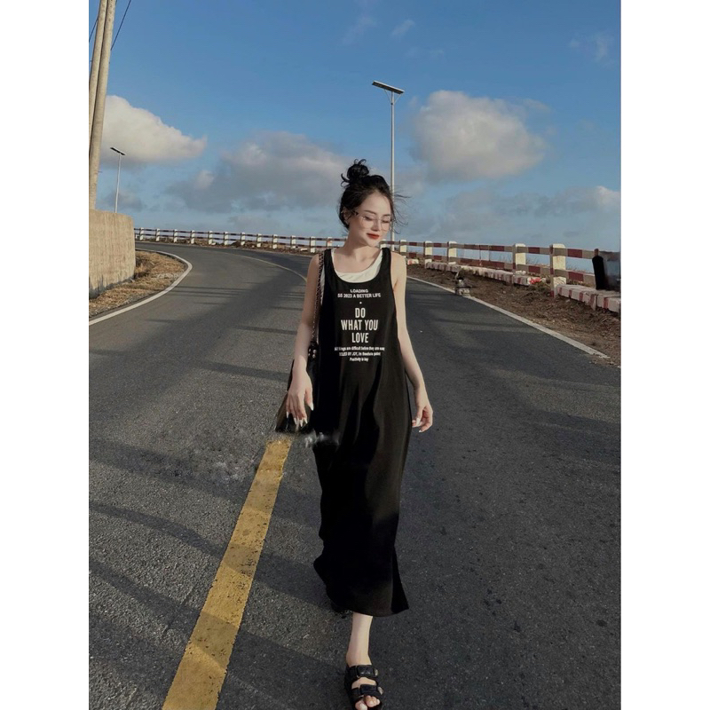 Váy suông phông phối trắng siêu đẹp
