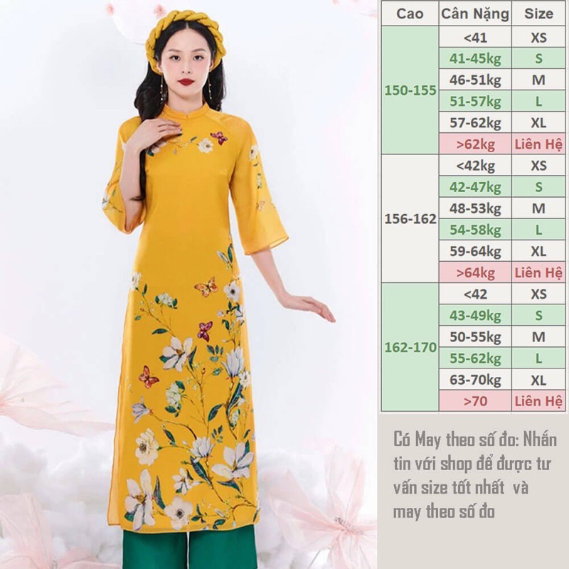 Áo Dài Von In Hình Cách Tân Nữ TH12