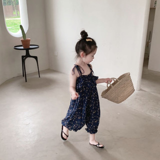 Jumsuit hoa nhí chun bèo ngực, buộc nơ vai siêu xinh Qccc