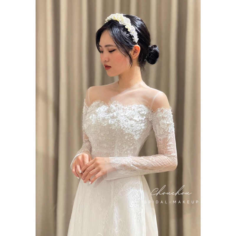 Áo dài cưới, áo dài cô dâu màu trắng