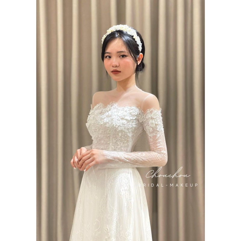 Áo dài cưới, áo dài cô dâu màu trắng