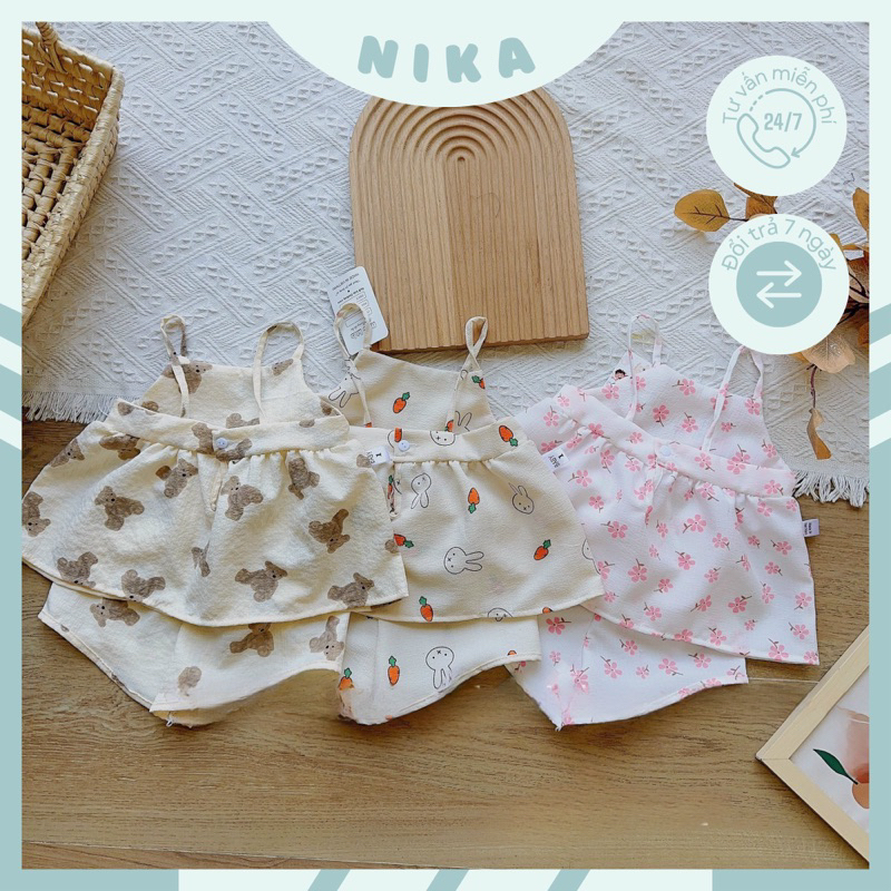 Bộ 2 Dây Bé Gái Vải Chiffon Lạnh Trơn Mềm Mát Nhẹ Nhàng - Hè 2023