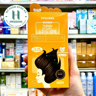 5 gói Gội phủ bạc thảo dược màu nâu Dyeing Pyeonan, gội khô nhuộm phủ bạc thảo dược Hàn Quốc