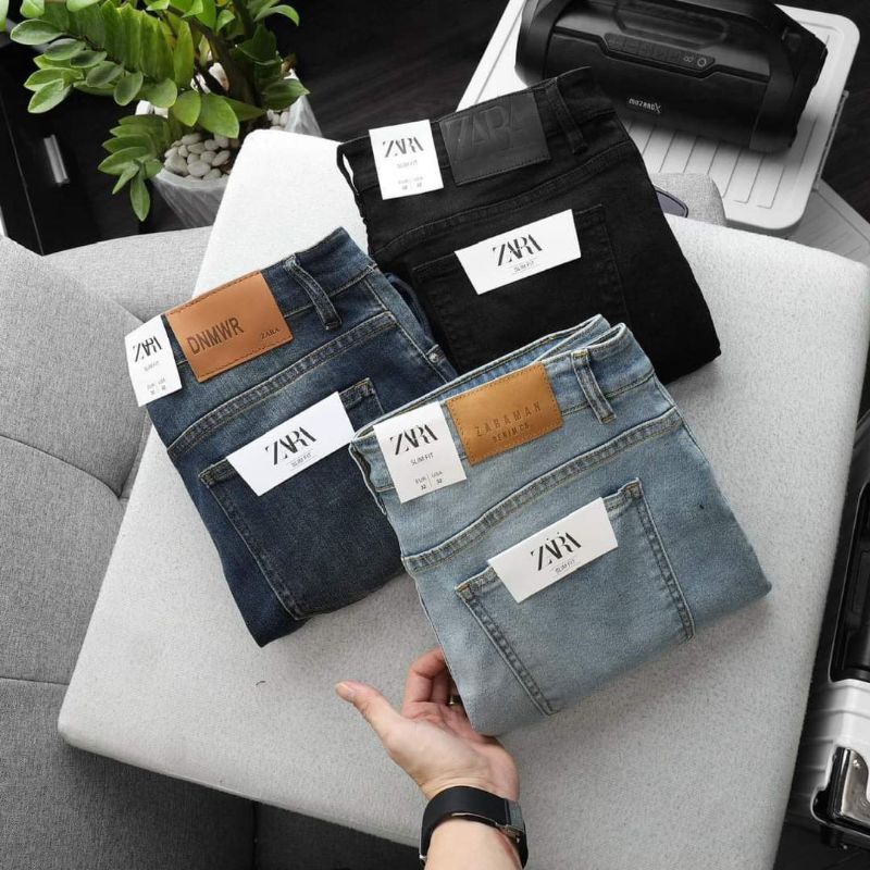 Quần jean dài Z.R cá tính , bụi bặm chất denim dày dặn form slim ( 50-85kg)