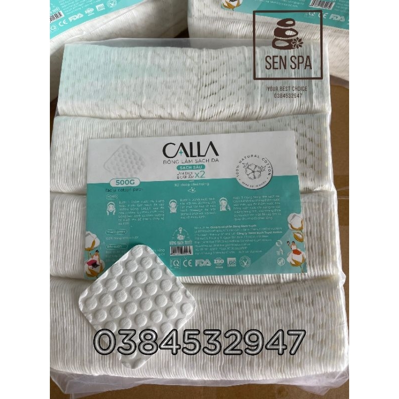 Bông Tẩy Trang Bạch Tuyết Merilynn Hạt Massage 500g Bông Bạch Tuyết Calla Sạch Sâu