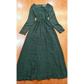 Đầm voan họa tiết dáng maxi dài sz M