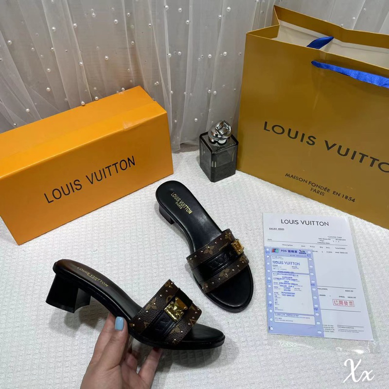 Guốc LV 2023 Đen Nâu Full Size 35-39  -  By Anh Dinh Phuong