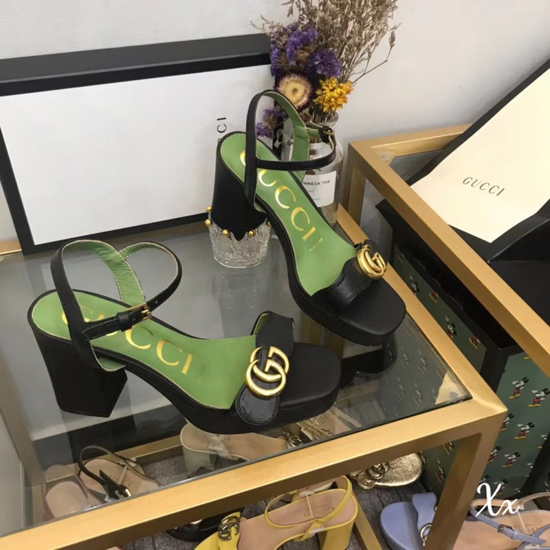 Cao Gót Gucci 2023 Đế Đúp Khoá Chữ Trắng Đen Full Size 35-39  -  By Anh Dinh Phuong