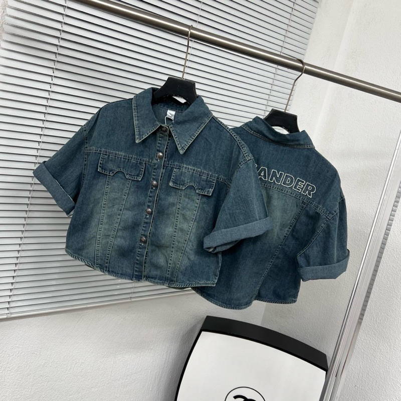 Áo sơ mi jeans bò rách dáng vừa hàng QCL1