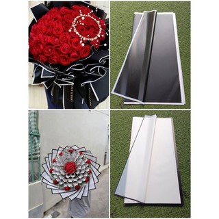 giấy gói hoa viền đen trắng