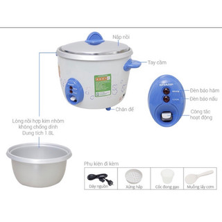 Nồi cơm điện Sharp nắp rời 1.1L / 1.8L / 2.2L [hàng chính hãng]