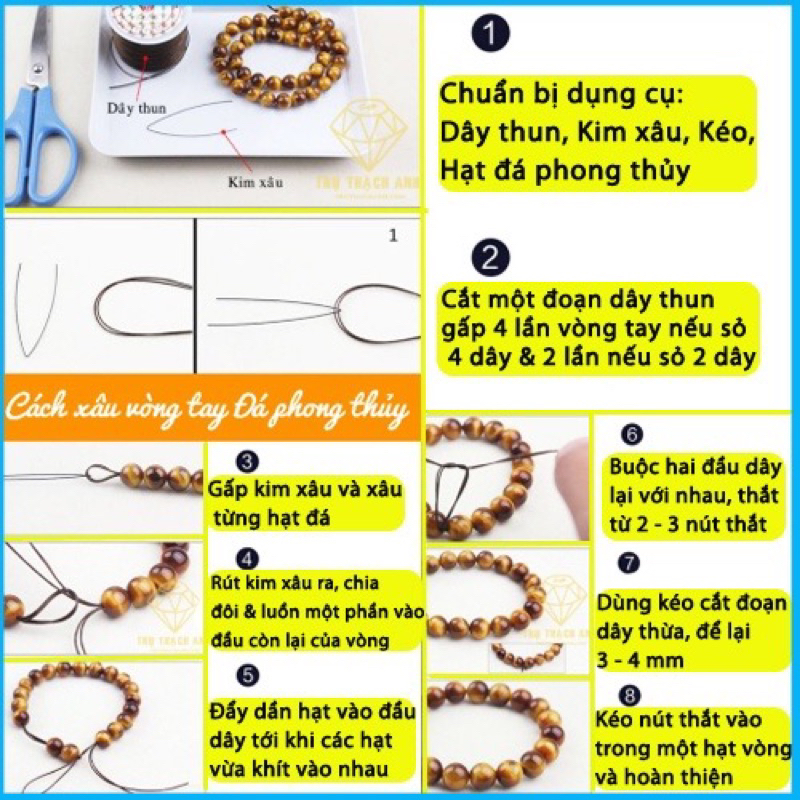 Một Hạt Đá làm vòng tay handmade đủ size 6 8 10ly 🍀❤️🥰