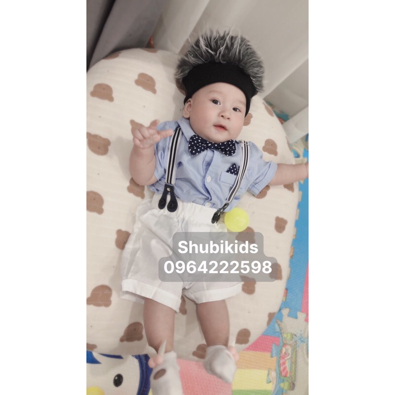 - Set Yếm Kèm Áo Sơ Mi Bé Trai Siêu Xinh Cho Bé 6-17kg - Shubishop