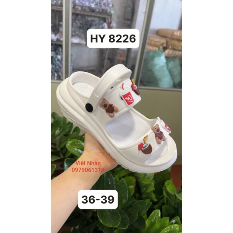(Đế cao 6cm) Dép quai ngang nữ tăng chiều cao chất liệu EVA siêu nhẹ, êm chân